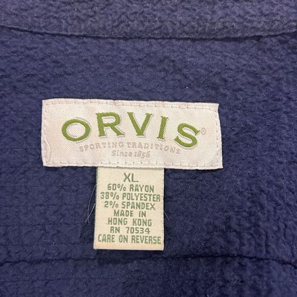 Orvis navy blue light weight mock neck  seersucker zip up jacket XL - Picture 5 of 6
